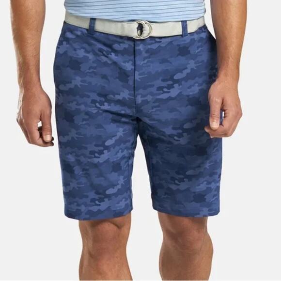 Peter Millar Crown‎ Sport Shackleford Camo Golf Short Navy Blue Camo Men's 38 - Picture 1 of 9